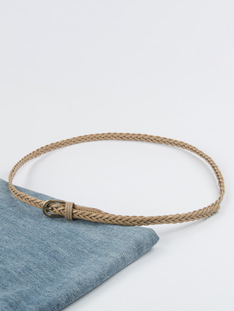 スタイリッシュなベルト レザー メタルバックル 多用途ベルト 無地 レディース