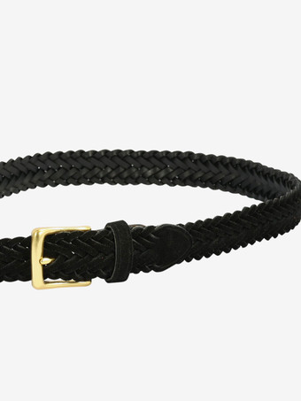 編み込みレザーベルト ダメージ加工 レトロ レディースベルト バックル付き