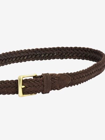 編み込みレザーベルト ダメージ加工 レトロ レディースベルト バックル付き