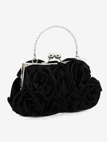 ウェディングハンドバッグ ウェディングアクセサリー ブライダルバッグ 花 プリーツ