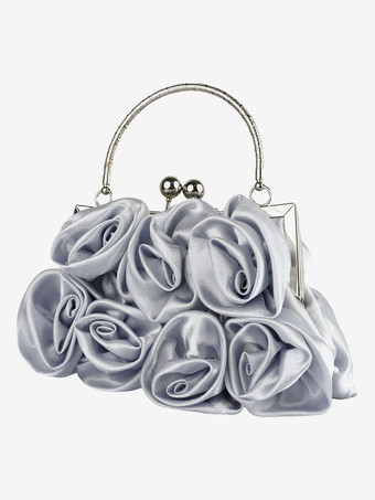 ウェディングハンドバッグ ウェディングアクセサリー ブライダルバッグ 花 プリーツ