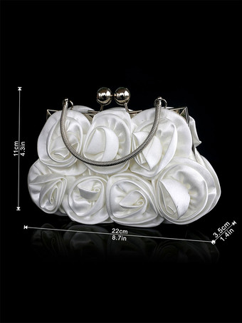 ウェディングハンドバッグ ウェディングアクセサリー ブライダルバッグ 花 プリーツ