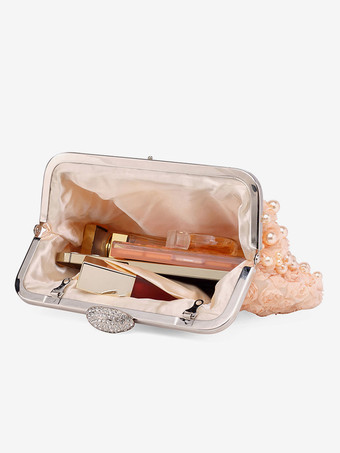 ウェディングハンドバッグ ウェディングアクセサリー ブライダルバッグ 花 プリーツ