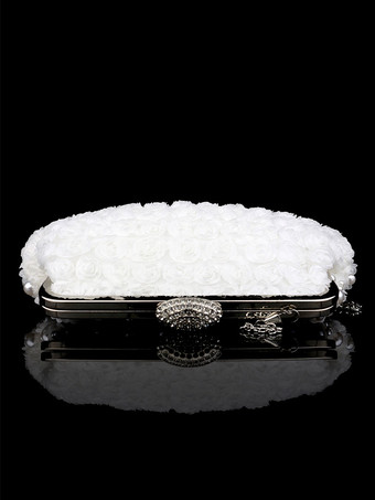 ウェディングハンドバッグ ウェディングアクセサリー ブライダルバッグ 花 プリーツ