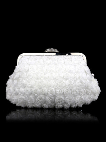 ウェディングハンドバッグ ウェディングアクセサリー ブライダルバッグ 花 プリーツ