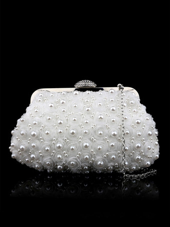 ウェディングハンドバッグ ウェディングアクセサリー ブライダルバッグ 花 プリーツ