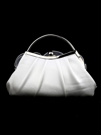 ウェディングハンドバッグ ウェディングアクセサリー イブニングクラッチバッグ プリーツフラワー