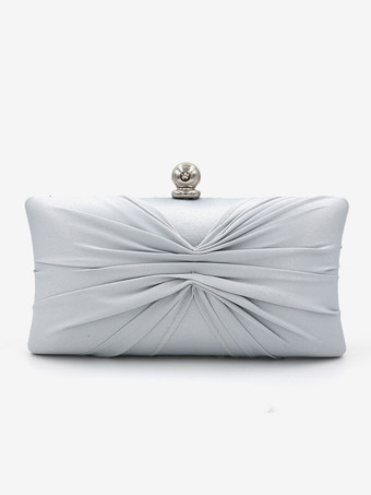 Silver Wedding Handbags Wedding Accessories Wedding Clutch Bags Pleated