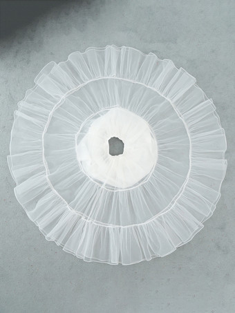 ポリエステル ロリータ ペチコート ティアード ホワイト ロリータ アンダースカート