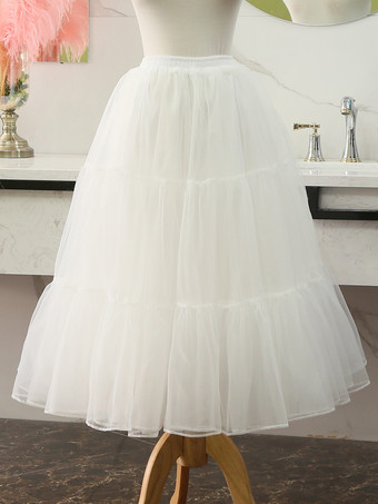 ホワイト ポリエステル ロリータ ペチコート ティアード ホワイト ロリータ アンダースカート