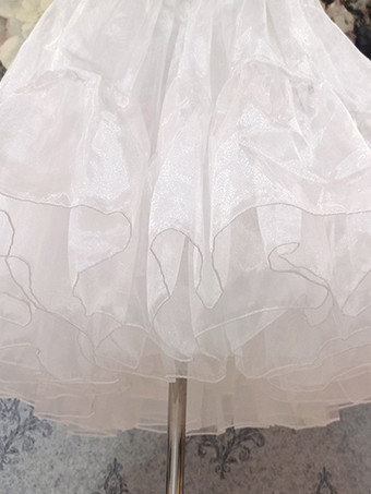 ポリエステル ロリータ ペチコート ティアード ホワイト ロリータ アンダースカート