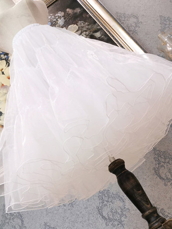 チュール ロリータ ペチコート ティアード ホワイト ロリータ スカート