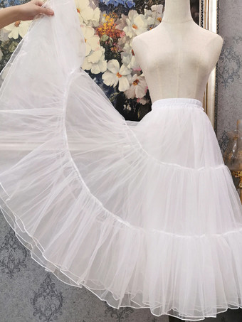 ホワイト チュール ロリータ ペチコート ティアード ホワイト ロリータ スカート