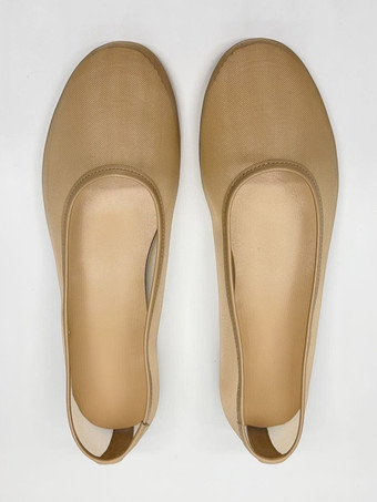Zapatos planos de ballet de malla para mujer Zapatos de tacón planos sin cordones con punta redonda