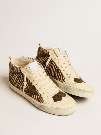 Baskets de Skate montantes Micro crin de cheval motif Zibra chaussures de sport à lacets pour femmes