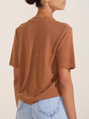 コットンTシャツ 半袖 Vネック スタイリッシュ カジュアル 夏 レディースTシャツ