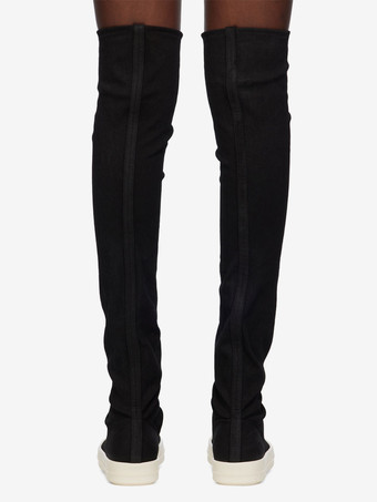 オーバーニーブーツ レディース ラウンドトゥ ストッキング ルーシュ サイハイ スニーカー