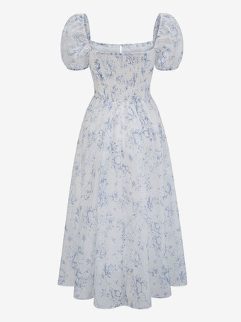 コンバーチブルドレス 花柄 レースアップ バックレス 夏 カジュアル ミディドレス