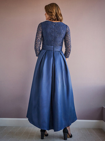 マザードレス Vネック ハーフスリーブ Aライン ビーズ付き ウェディングゲストドレス