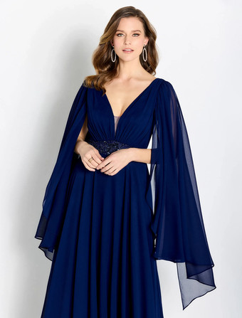 ブライダルマザードレス Vネック ノースリーブ Aライン サッシュ ゲストドレス 結婚式用