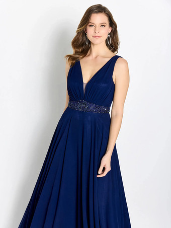 ブライダルマザードレス Vネック ノースリーブ Aライン サッシュ ゲストドレス 結婚式用