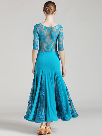 社交ダンス衣装 黄色 女性用 エレガント 透明 ダンスドレス