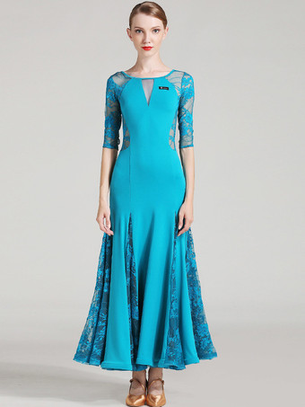 社交ダンス衣装 黄色 女性用 エレガント 透明 ダンスドレス