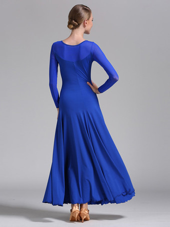 社交ダンス衣装 黒 レディース エレガント 透明 ジュエルネック ポリエステルドレス ダンスドレス