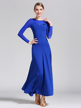 社交ダンス衣装 黒 レディース エレガント 透明 ジュエルネック ポリエステルドレス ダンスドレス