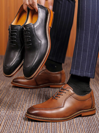 メンズ ドレスシューズ PUレザー オックスフォード プロム パーティー ウェディングシューズ