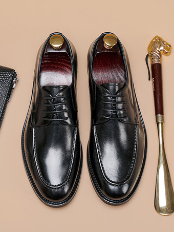 ブラック メンズ ドレスシューズ PUレザー ダービー プロム パーティー ウェディングシューズ