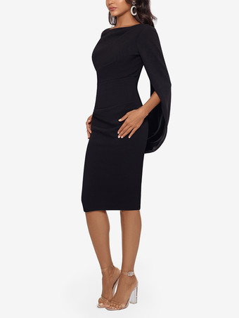 花嫁の母親のためのパーティードレス Vネック ノースリーブ Aライン プリーツ 膝丈 ウェディングゲストドレス