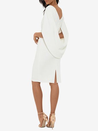 花嫁の母親のためのパーティードレス Vネック ノースリーブ Aライン プリーツ 膝丈 ウェディングゲストドレス