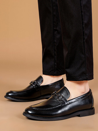 メンズプロムホームカミングウェディングシューズPUレザーローファーシューズ