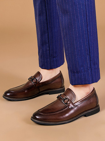 メンズプロムホームカミングウェディングシューズPUレザーローファーシューズ