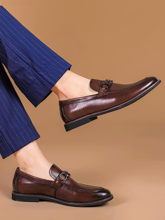 メンズプロムホームカミングウェディングシューズPUレザーローファーシューズ