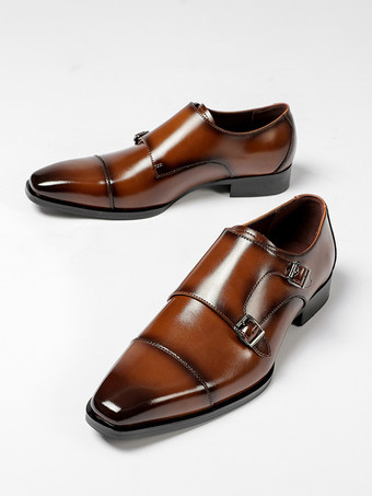 メンズ ローファー シューズ PUレザー モンク プロム ホームカミング ウェディング シューズ