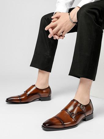 メンズ ローファー シューズ PUレザー モンク プロム ホームカミング ウェディング シューズ