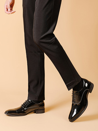 メンズ ドレスシューズ PUレザー ダービー プロム パーティー ウェディングシューズ