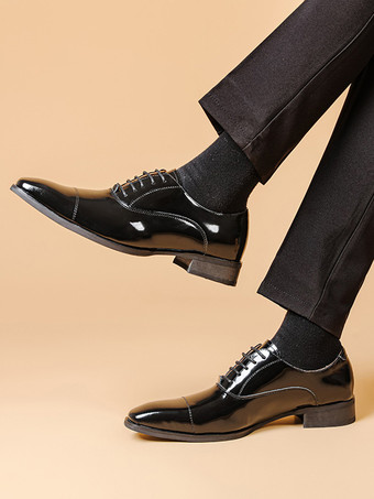 メンズ ドレスシューズ PUレザー ダービー プロム パーティー ウェディングシューズ