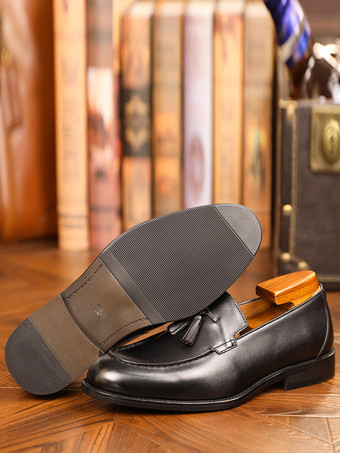 メンズ ローファー シューズ PUレザー タッセル プロム ホームカミング ウェディング シューズ