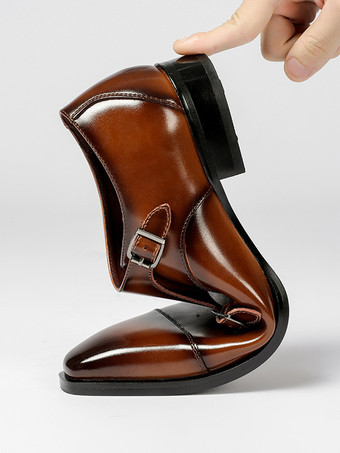 メンズ ローファー シューズ PUレザー モンク プロム ホームカミング ウェディング シューズ