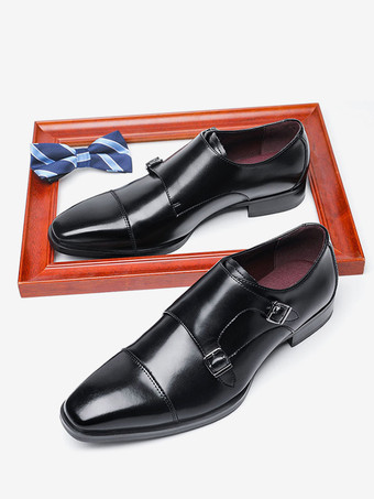 メンズ ローファー シューズ PUレザー モンク プロム ホームカミング ウェディング シューズ