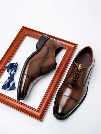 メンズドレスシューズ ラウンドトゥ PUレザー オックスフォード プロム パーティー ウェディングシューズ