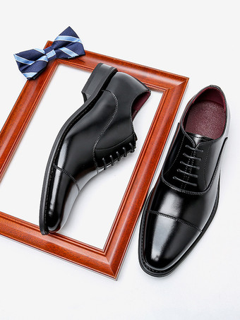 メンズドレスシューズ ラウンドトゥ PUレザー オックスフォード プロム パーティー ウェディングシューズ