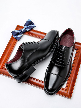 メンズドレスシューズ ラウンドトゥ PUレザー オックスフォード プロム パーティー ウェディングシューズ