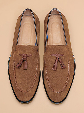 メンズ タッセルローファー ラウンドトゥ プロム ホームカミング ウェディングシューズ