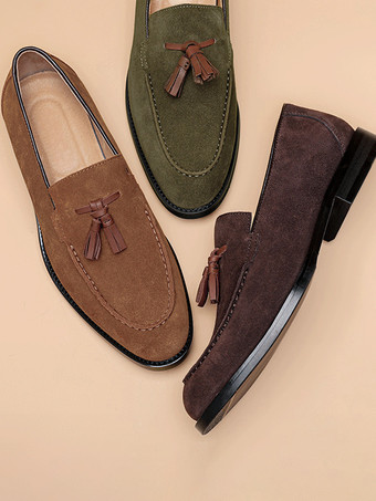 メンズ タッセルローファー ラウンドトゥ プロム ホームカミング ウェディングシューズ