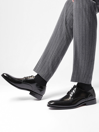 Herrenschuhe runde Zehenpartie PU-Leder Derby-Schuhe für Abschlussbälle Partys Hochzeiten