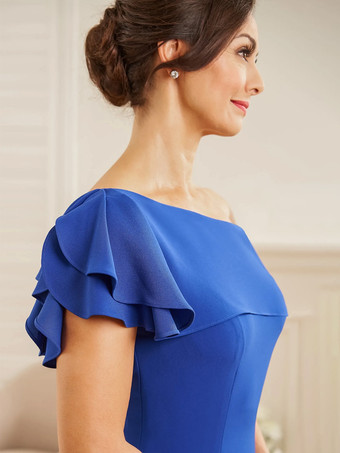 ブライダルマザードレス ワンショルダー 半袖 マーメイドフリル ウェディングゲストドレス